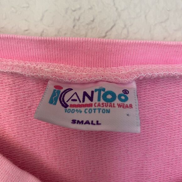 Vintage Icantoo 90s Crop Sweater Top Anna Maria Island Made in USA 100% Cotton S - Picture 5 of 6